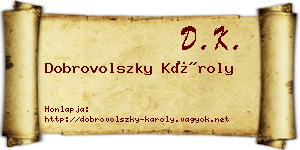 Dobrovolszky Károly névjegykártya