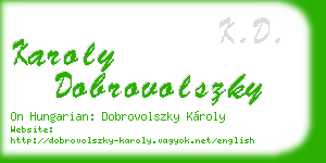 karoly dobrovolszky business card