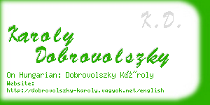 karoly dobrovolszky business card